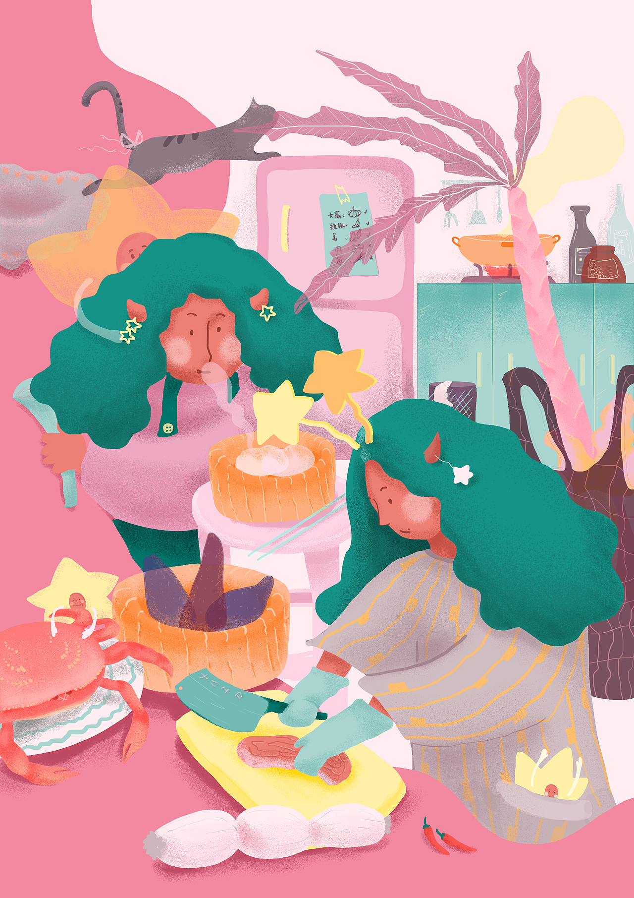 PINK DAY（图ZMTc1ODQyMTA0） - 艺术插画 - 站酷设计师若彬彬彬彬原创素材 - 站酷ZCOOL