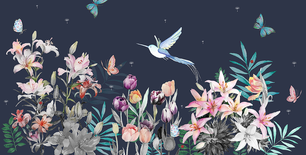 南風送香·夜鶯啼唱（圖ZODA1NTI0Njg=） - 圖案 - 站酷設計師Cuiyuting原創(chuàng)素材 - 站酷ZCOOL