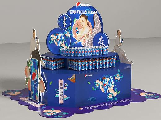 百事可乐太汽白桃口味创意堆头