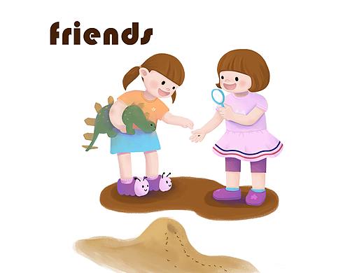 好朋友（個(gè)人主頁-ZNTQwMjE3MzY=） - 兒童插畫 - 站酷設(shè)計(jì)師W小粗腿兒原創(chuàng)素材 - 站酷ZCOOL