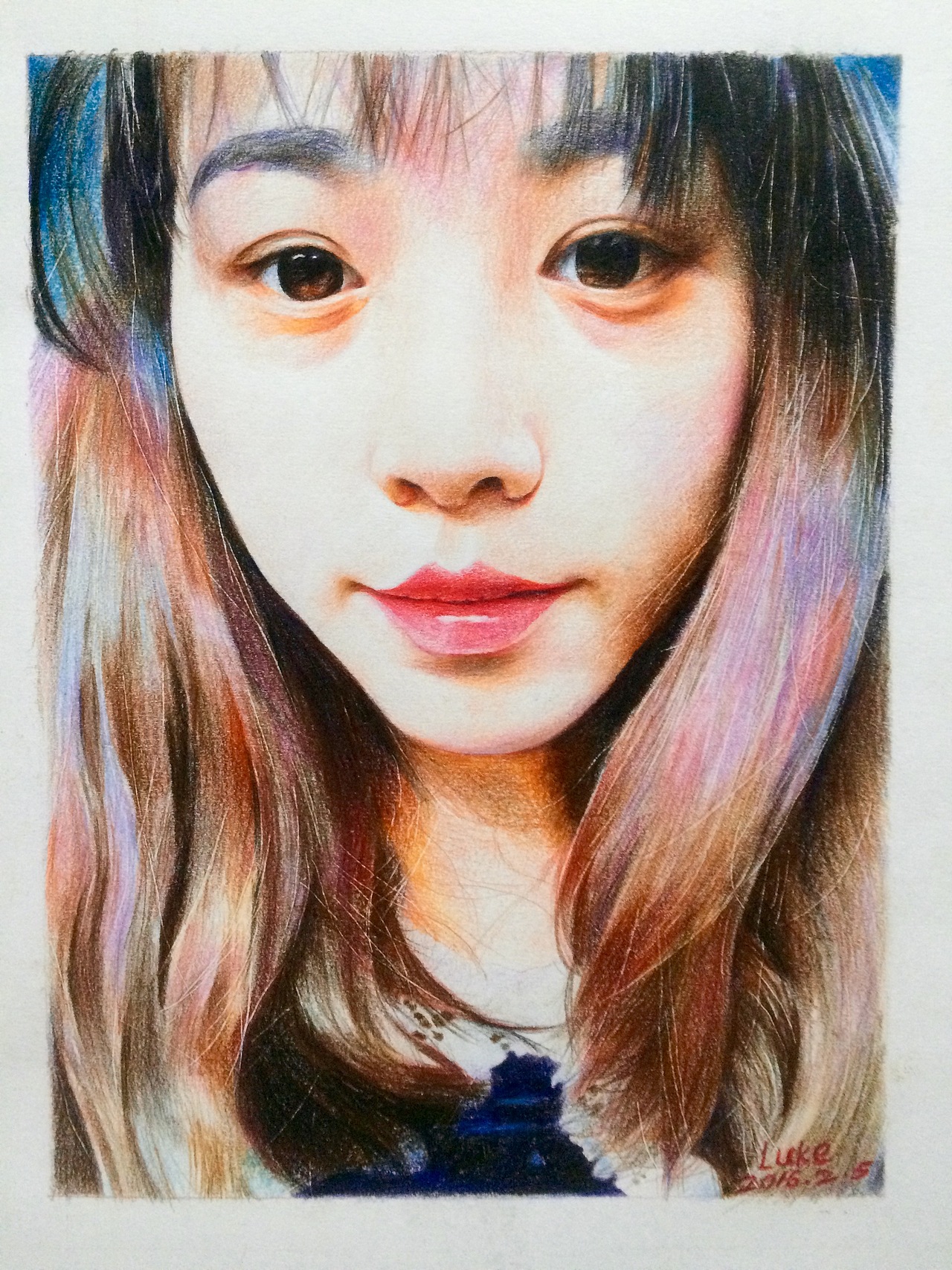 纸本彩铅 肖像定制（图ZNDM0ODcxODA=） - 绘画 - 站酷设计师路加水彩原创素材 - 站酷ZCOOL