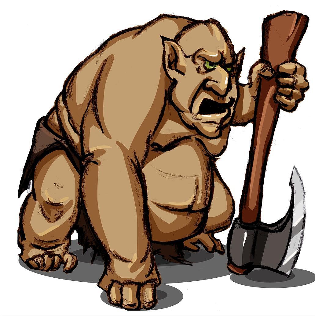 油泥雕塑——持斧怪印章