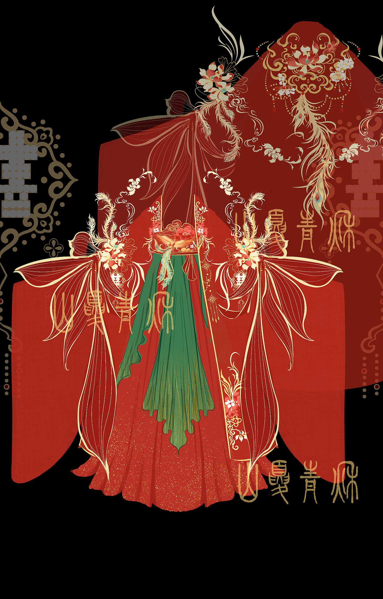 汉服设计稿存稿待出（图ZMzcyNTgzNjUy） - 传统/民族服饰 - 站酷设计师山夏青秋原创素材 - 站酷ZCOOL