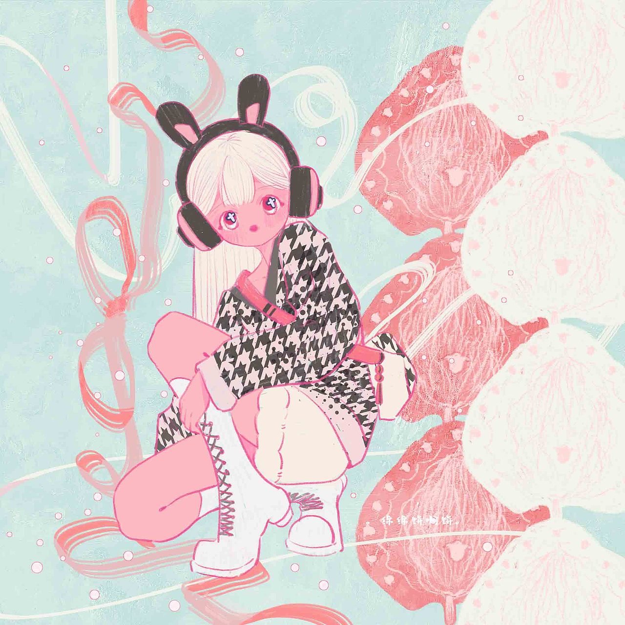 草莓奶酪与甜酒薄荷（图ZMjg4ODE5MDUy） - 新锐潮流插画 - 站酷设计师不跳电小狗导导原创素材 - 站酷ZCOOL