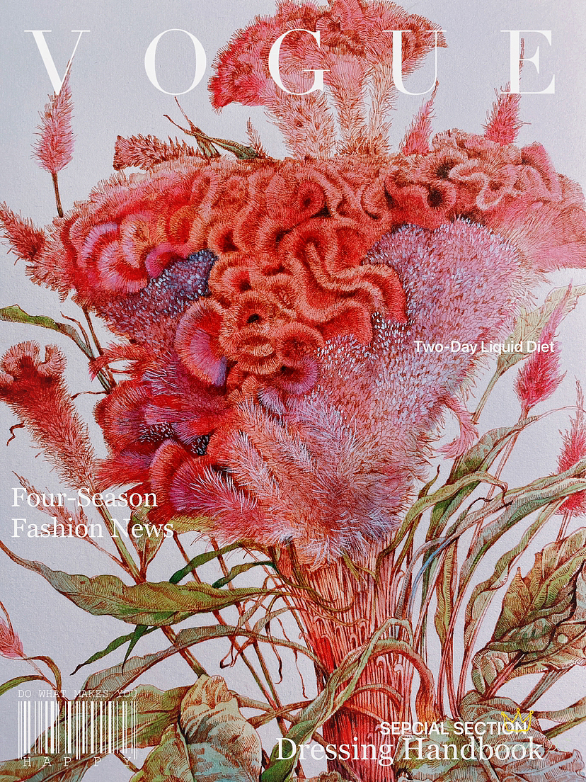 蘸水笔针管笔|鸡冠花