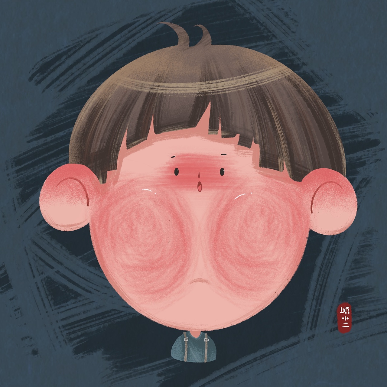 男生头像 熊孩子 插画头像|插画|儿童插画|顺小二 - 原创作品 - 站酷