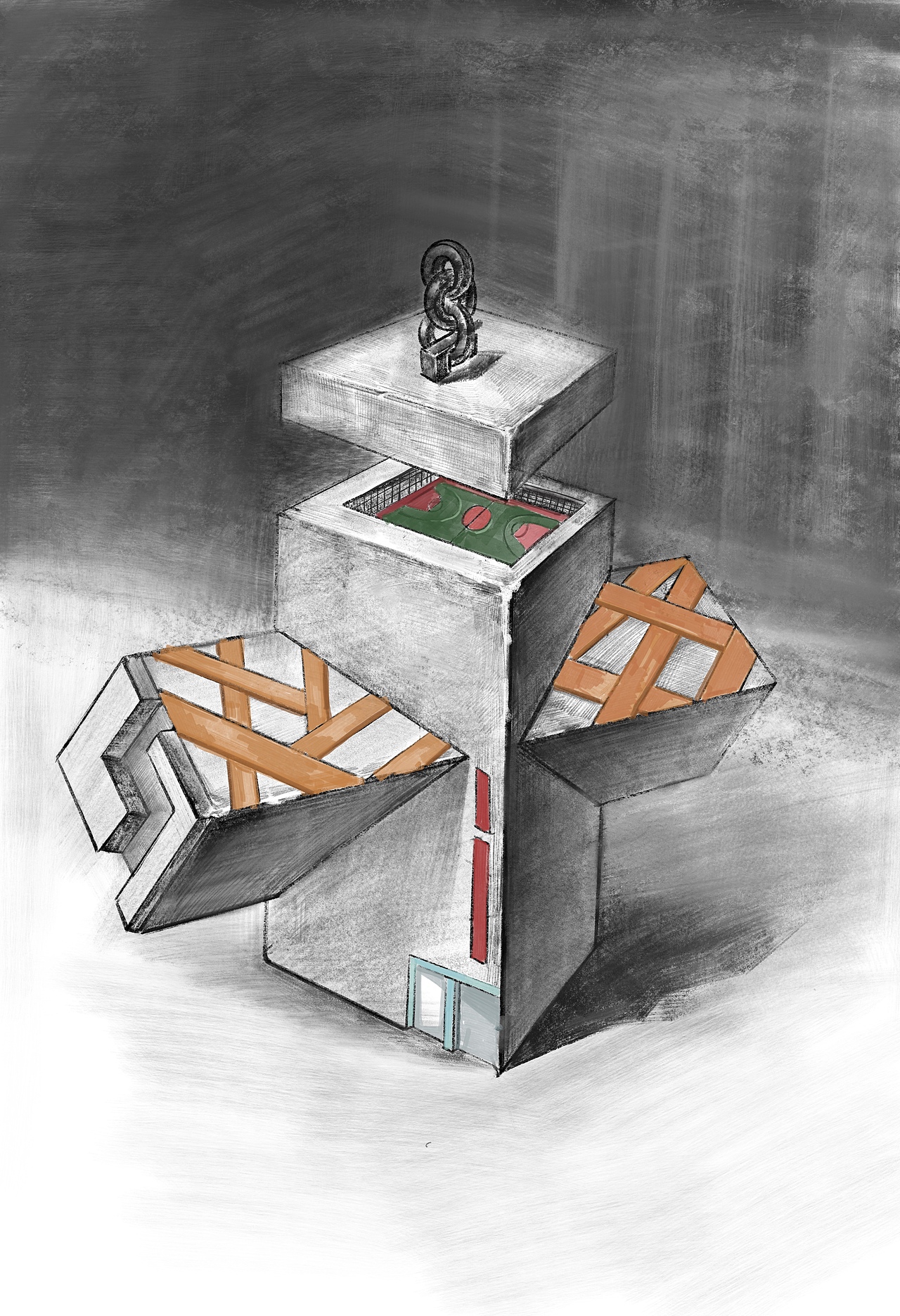 加油孩子们【几何体创意素描】