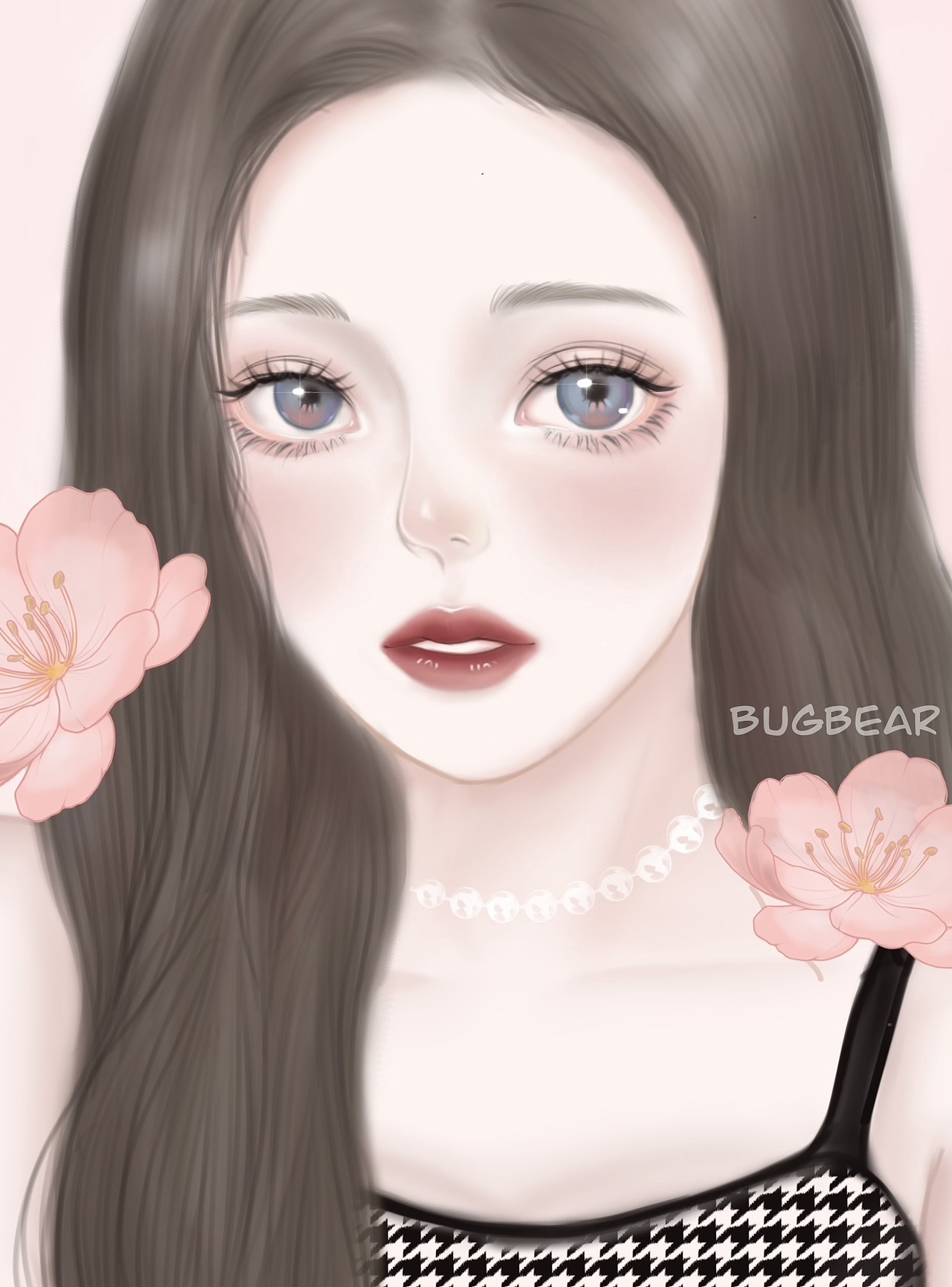 花与少女——樱花🌸（图ZMjUxNzg3NjQw） - 创作习作 - 站酷设计师Bugbear原创素材 - 站酷ZCOOL