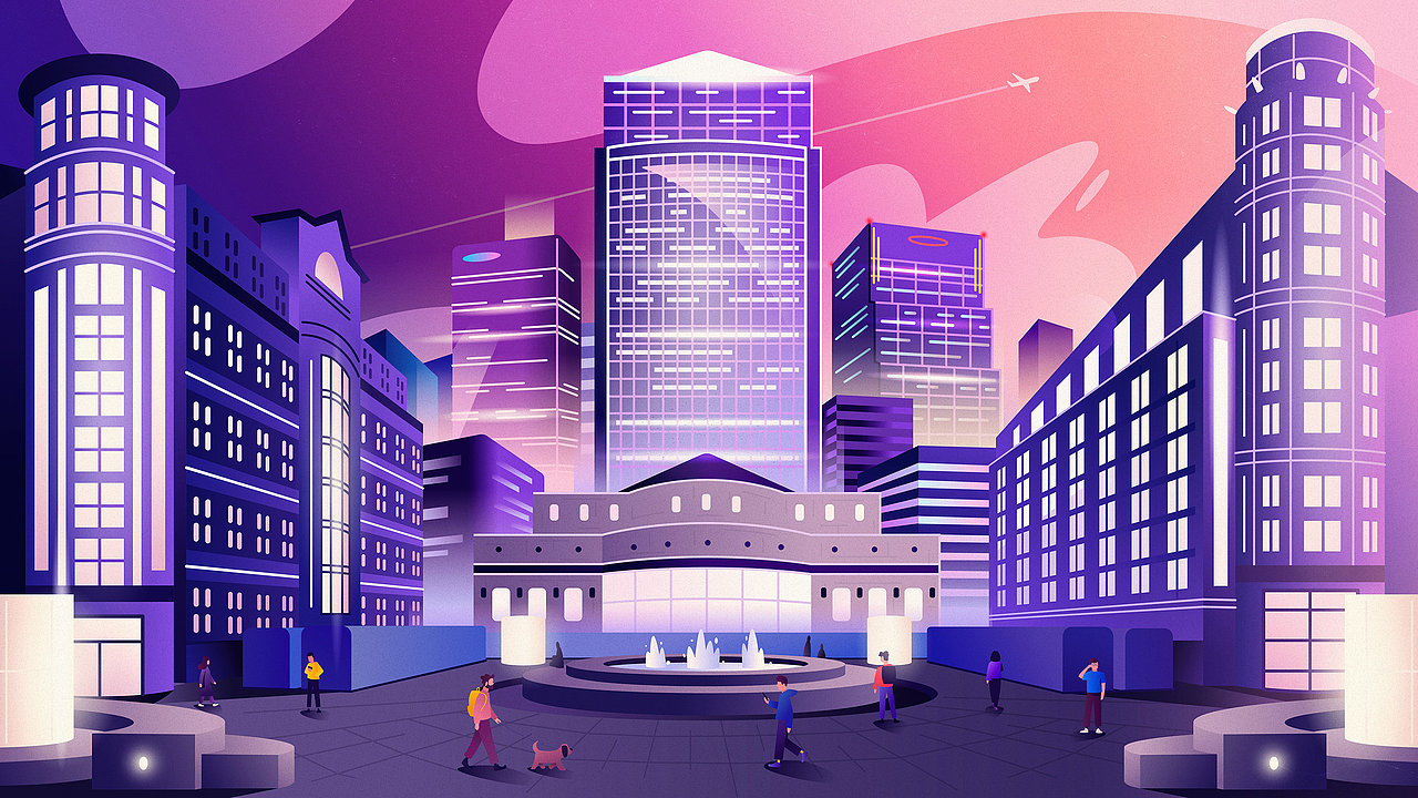 金融城市插图（图ZMjA0NTI4NTM2） - 商业插画 - 站酷设计师由然工作室原创素材 - 站酷ZCOOL