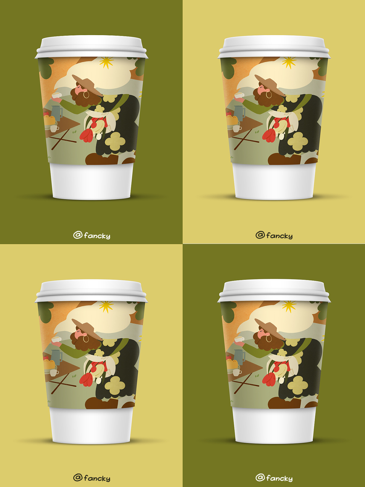 露营主题女生节插画