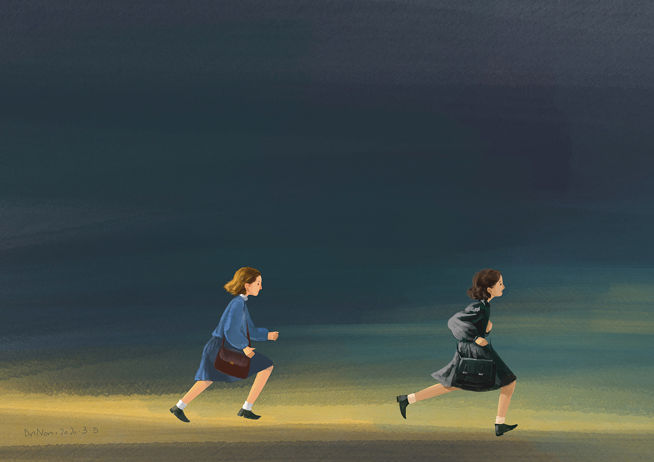 《我的天才女友》插画练习（图ZMjI5NjIwMTMy） - 创作习作 - 站酷设计师岸南ANNAN原创素材 - 站酷ZCOOL