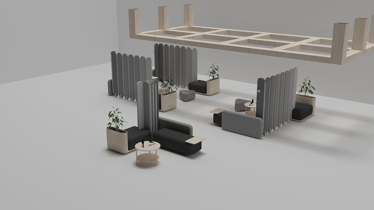 paliside共享办公室家具模块组合