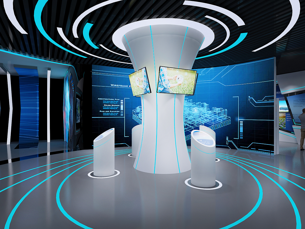 科技感多媒体展厅|空间|展陈设计|不知名的某设计师_原创作品-站酷