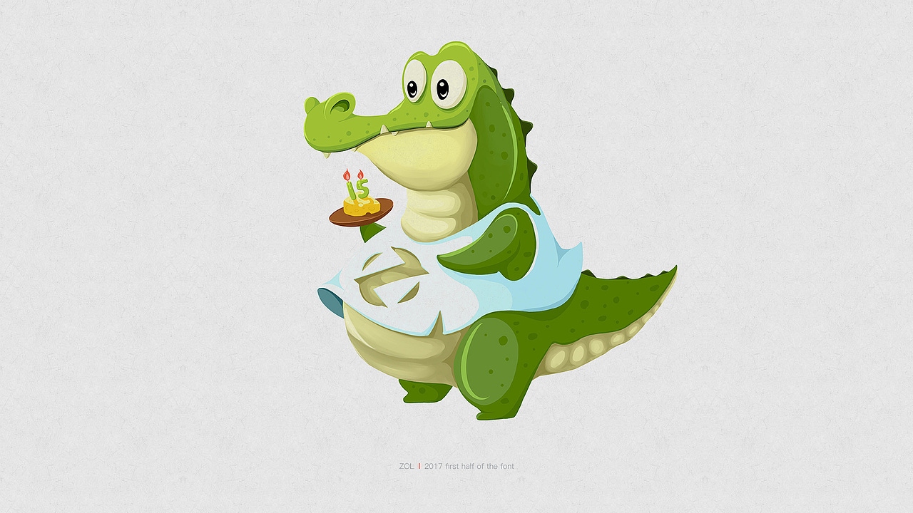 小鳄鱼吉祥物,穿zol的背心