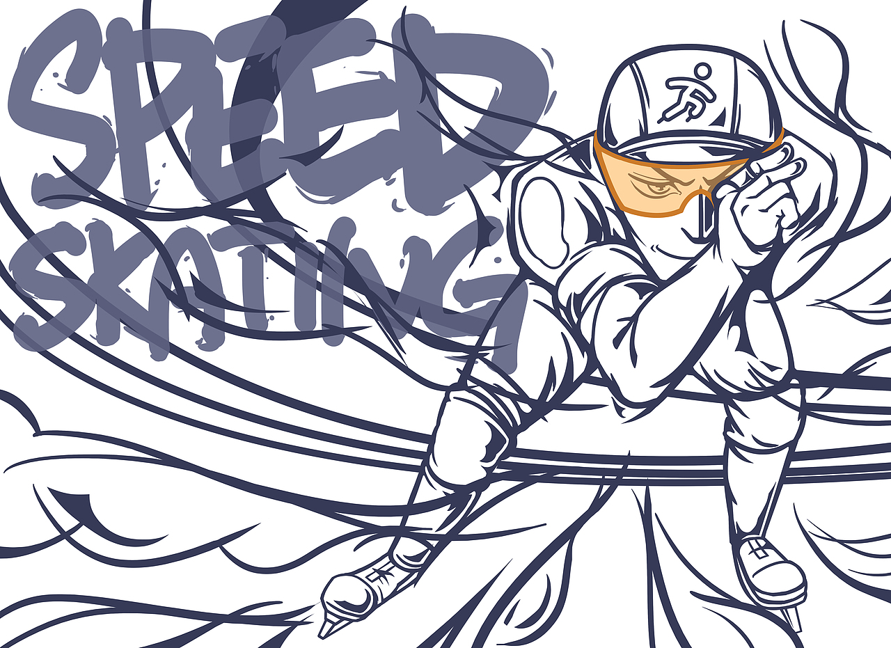速滑荣光（图ZMTIwOTIzNDI0） - 商业插画 - 站酷设计师郭少侠GJF原创素材 - 站酷ZCOOL