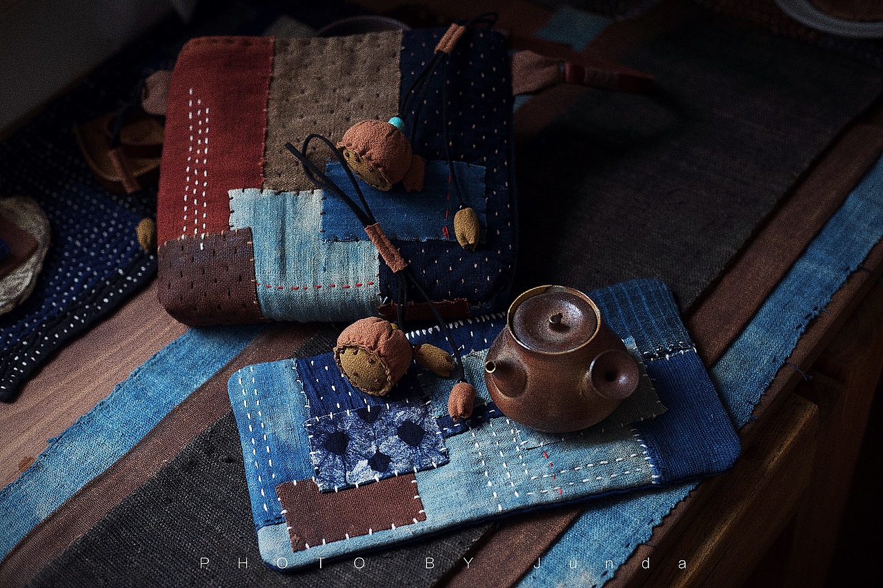 蓝染柿染拼布系列 壶垫（图ZMTU4ODIzNTQ4） - 其他手工艺 - 站酷设计师浚达原创素材 - 站酷ZCOOL