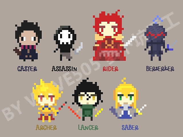 FATE/ZERO&nbsp;像素英灵