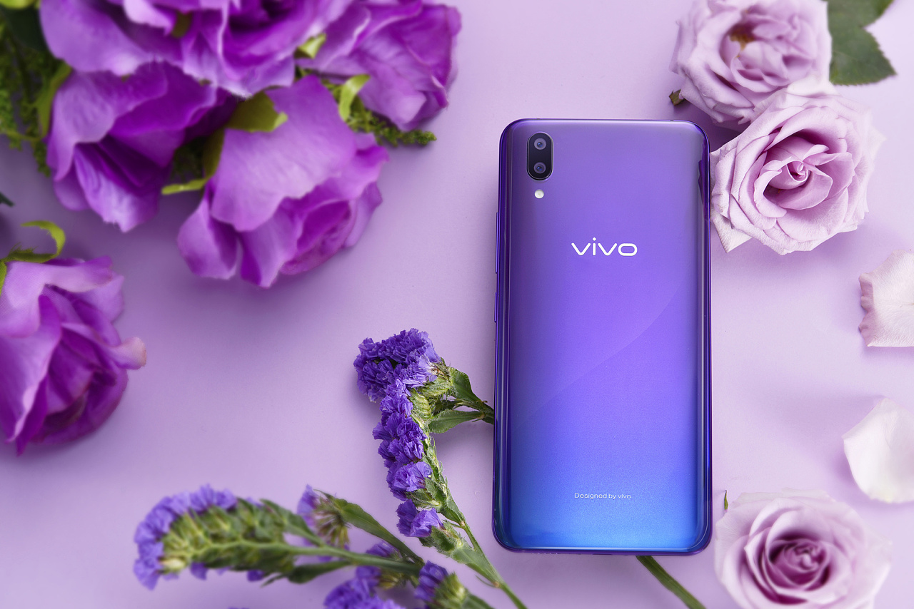 vivo x21魅夜紫 紫色花