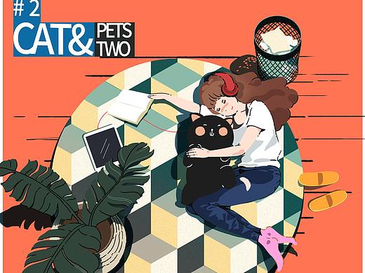 商业插画petstwo猫粮