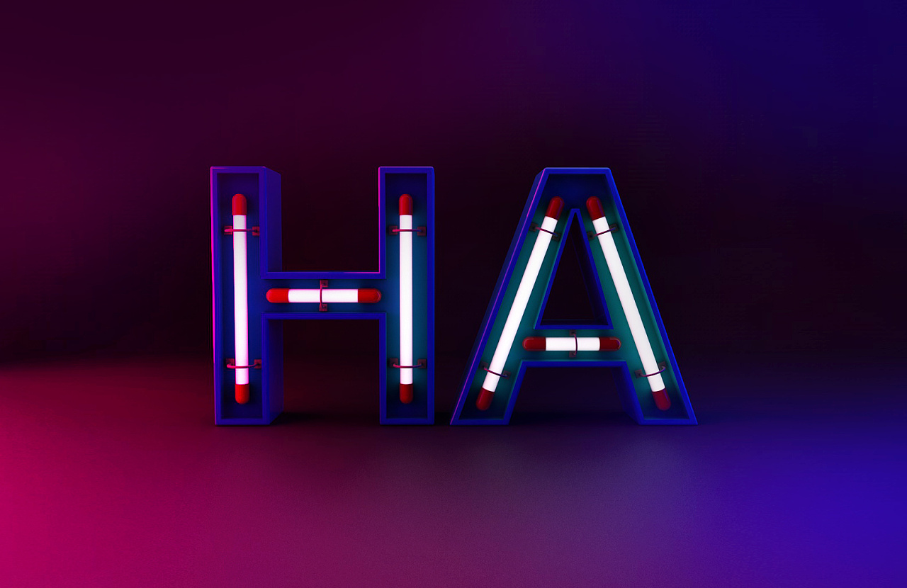 霓虹灯字体cinema4d建模