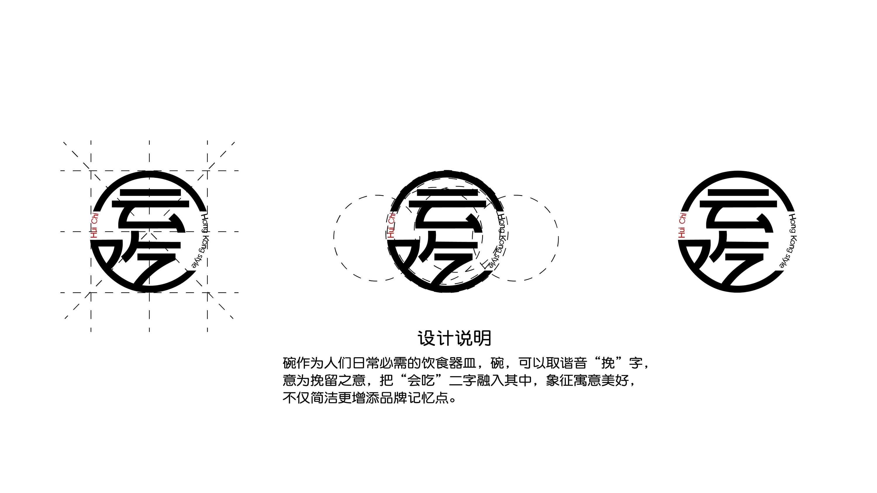 "会吃"粤式面品牌logo字体设计