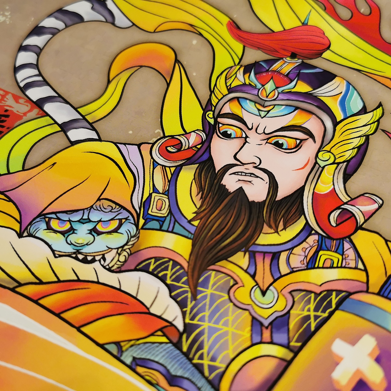 否极泰来门神插画