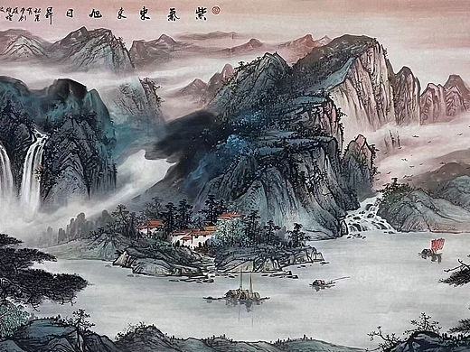 资春成​《紫气东来旭日东升》小六尺70*180cm