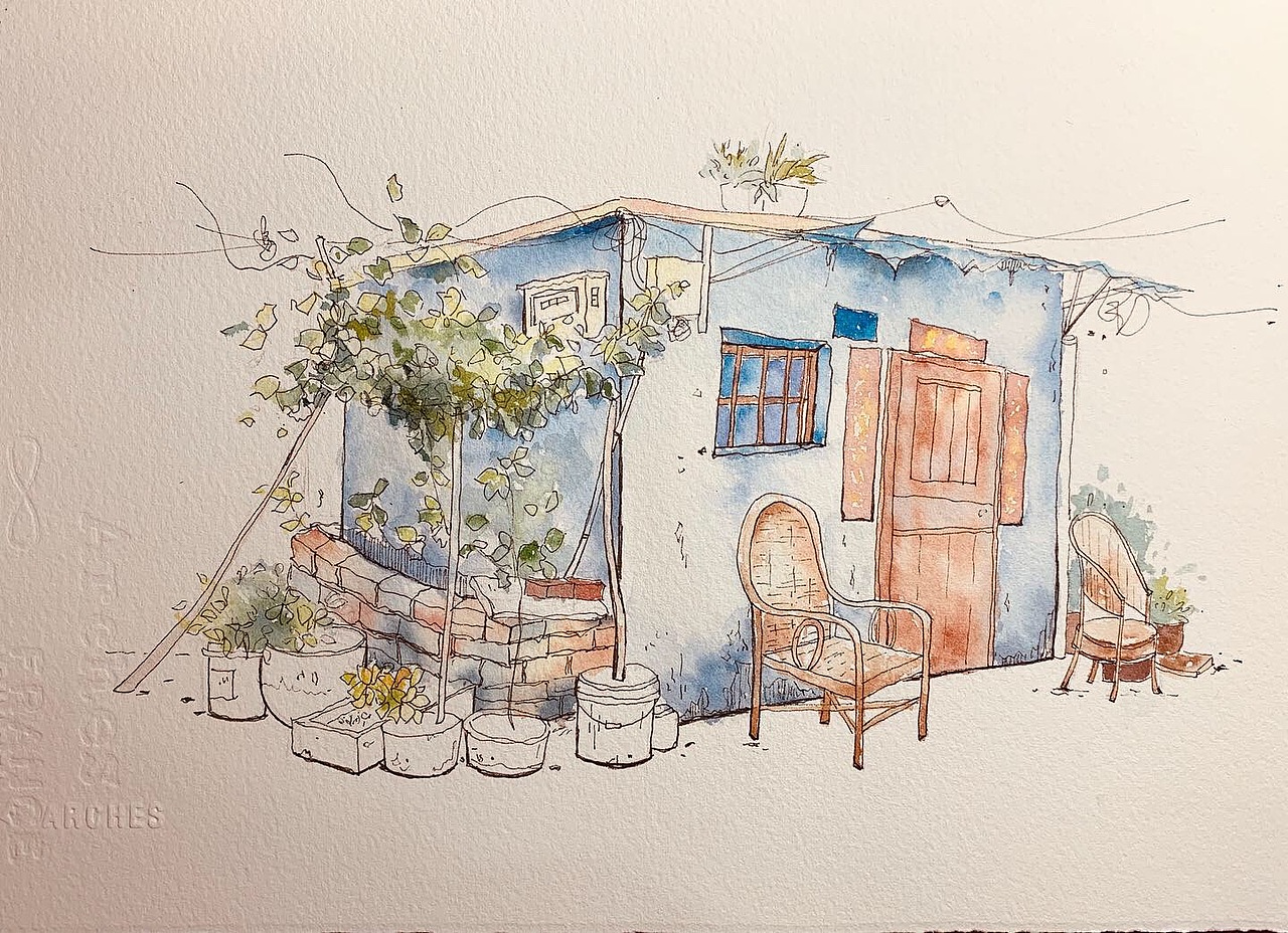 葡萄藤与老房子