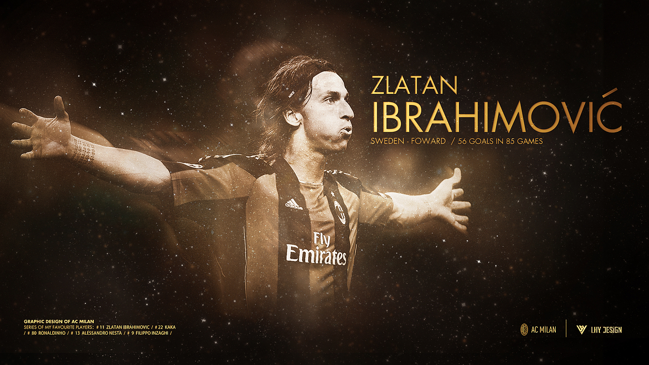 ac米兰经典球星壁纸卡卡伊布小罗因扎吉内斯塔