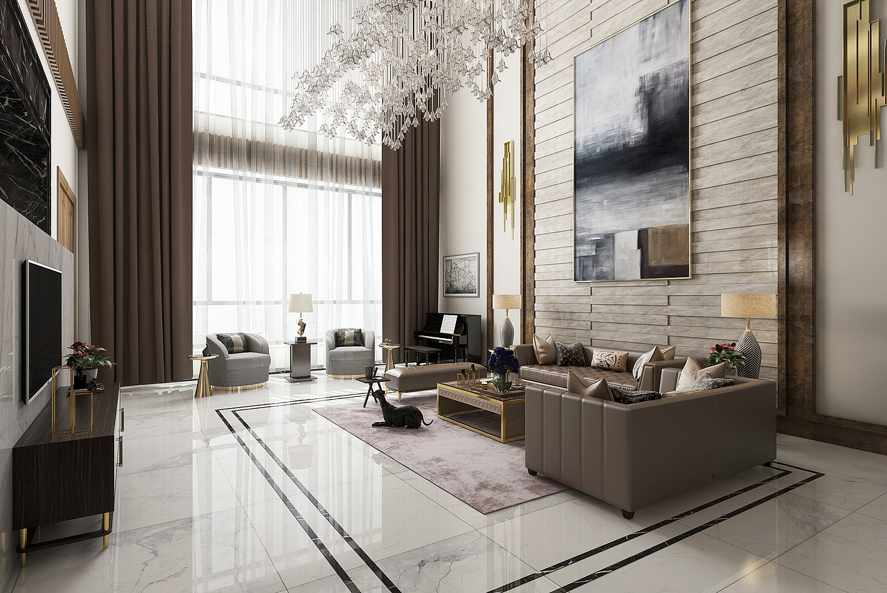 新作品别墅客餐厅空间表现