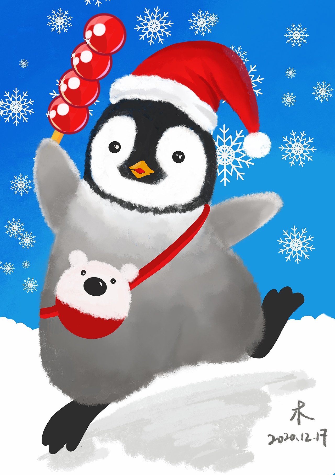 原创插画 圣诞节的小动物们