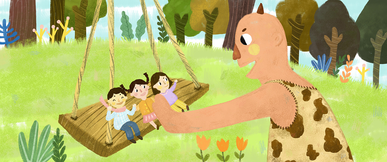 毕设绘本创作巨人的花园