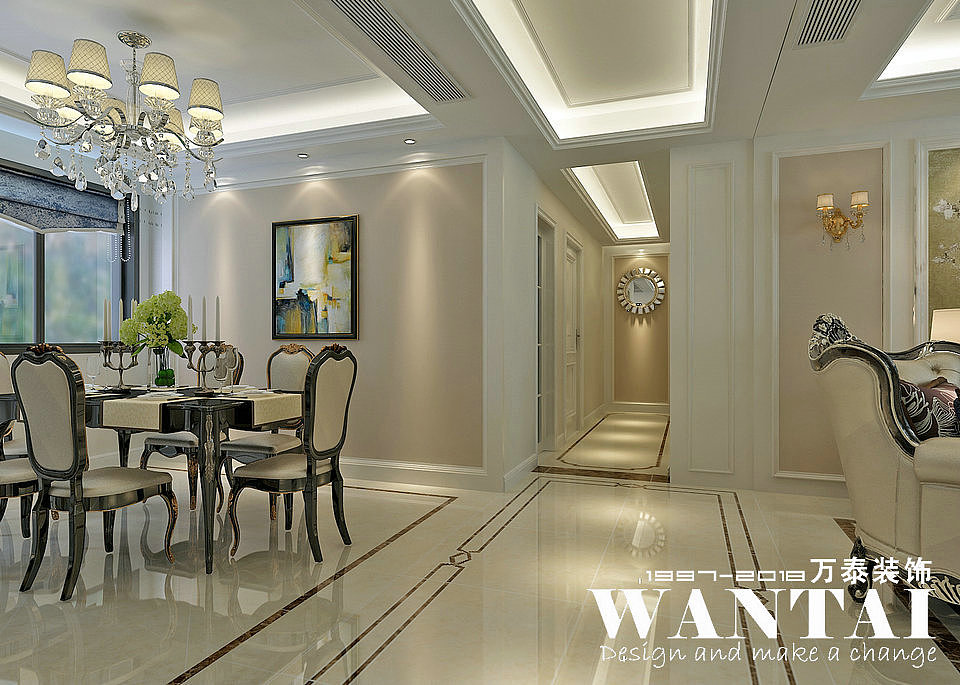 泰安鲁商中心167m²简欧风格装修效果图—设计师马文文