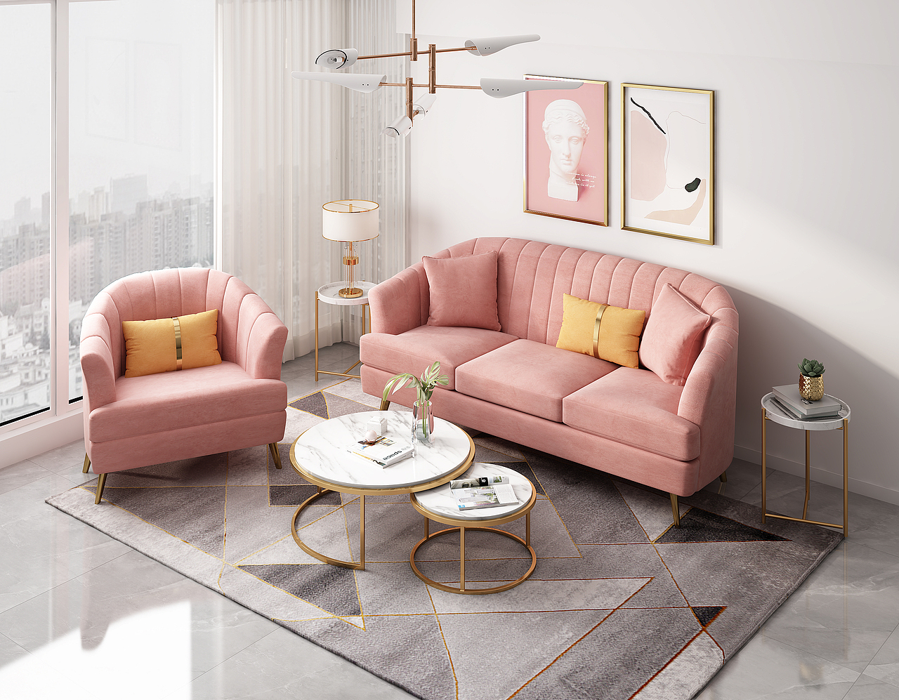 一组粉色沙发案例（图ZMjYxODExMTcy） - 产品 - 站酷设计师8点视觉原创素材 - 站酷ZCOOL