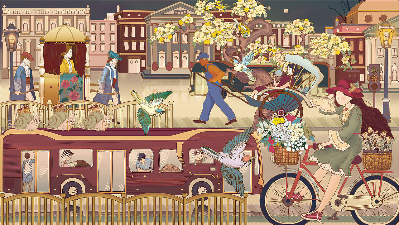 “e域之城，巴士载梦 ——”《穿越时空的记忆》（图ZMTkzMzQ5Nzky） - 创作习作 - 站酷设计师姜片儿原创素材 - 站酷ZCOOL