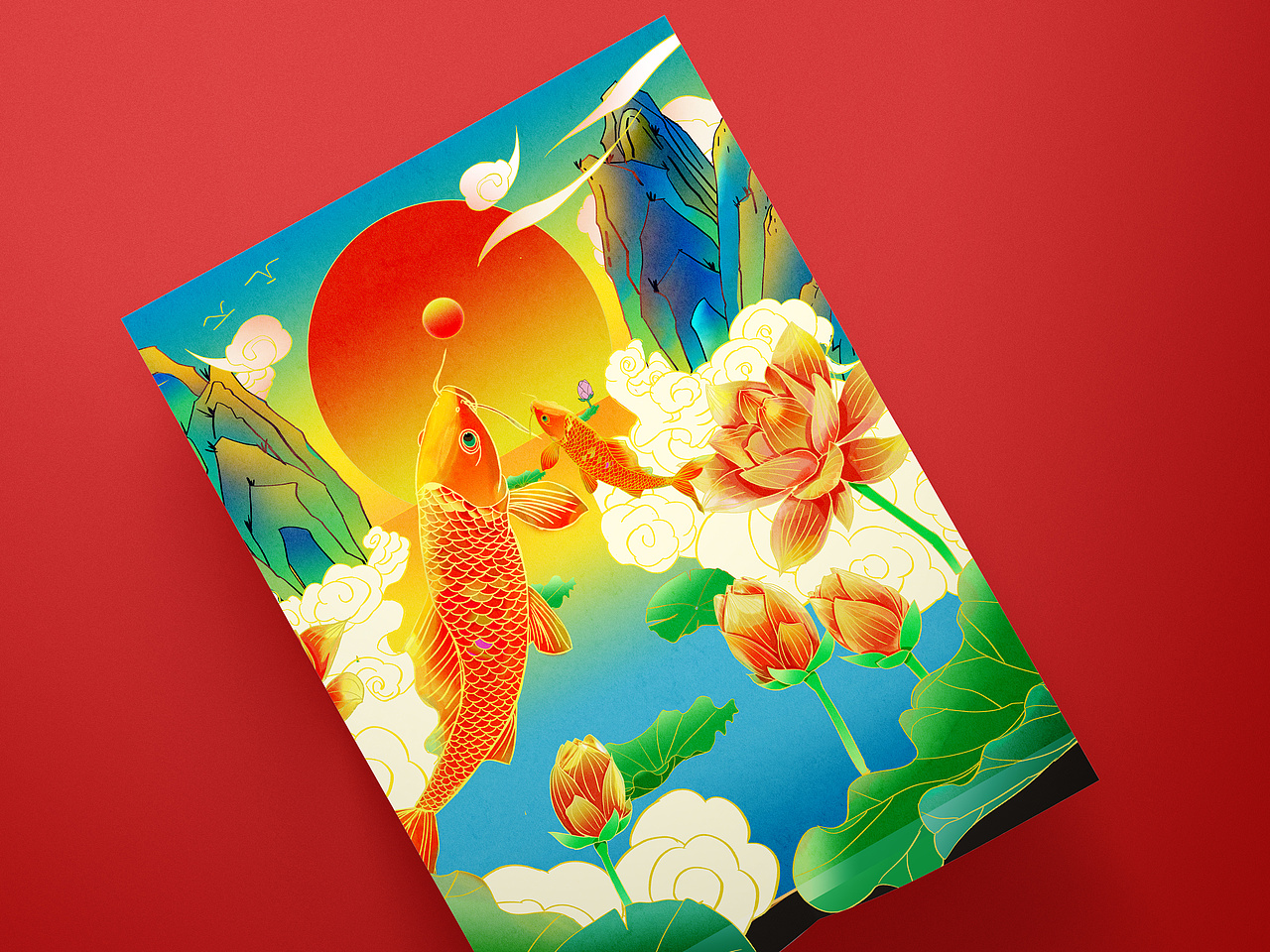 二鱼戏珠（图ZMjYxNjE4NjI0） - 商业插画 - 站酷设计师插画师李胖胖原创素材 - 站酷ZCOOL