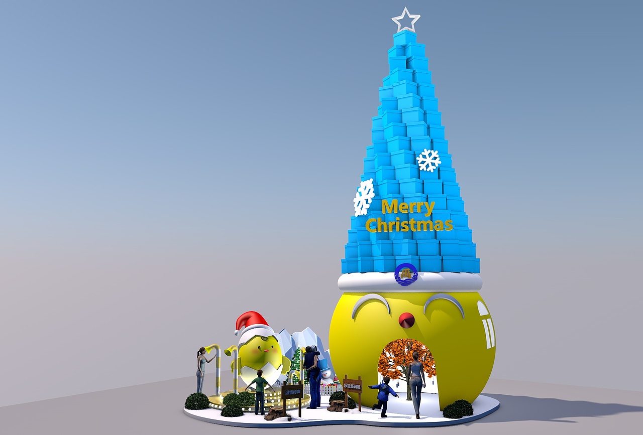 原创作品三维场景圣诞美陈设计3d原创ip近期商业作品3367圣诞美陈261