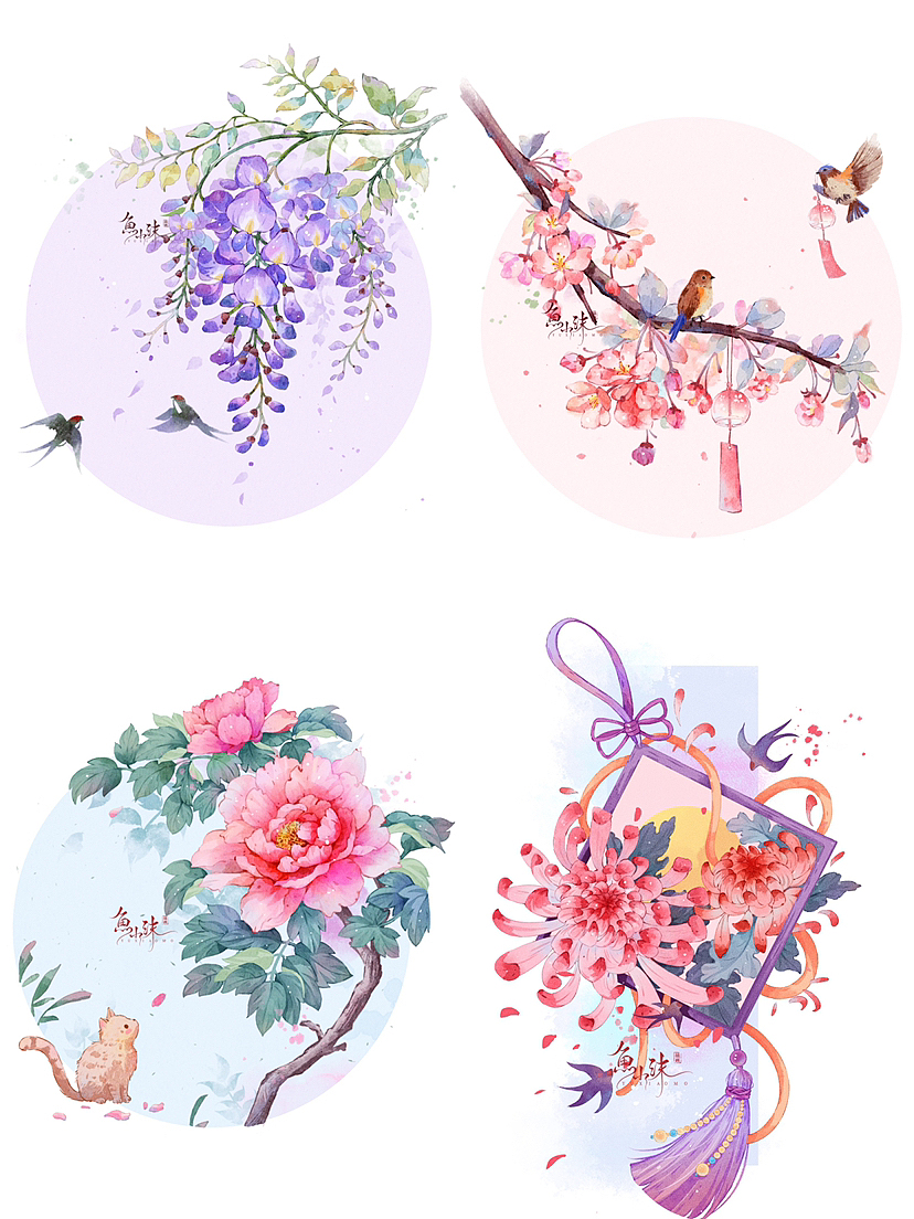 近期植物创作合集（图ZMzM4MjU0ODI4） - 艺术插画 - 站酷设计师鱼小沫插画原创素材 - 站酷ZCOOL