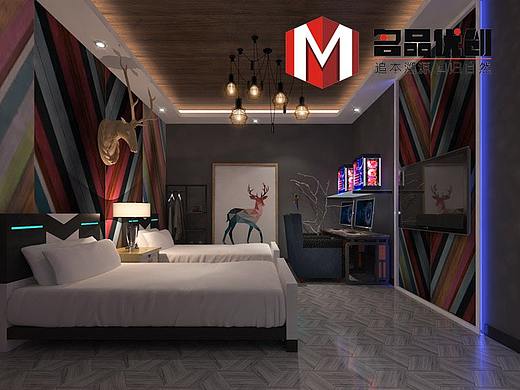 郑州莫莉电竞酒店设计案例，专业电竞酒店装修设计公司