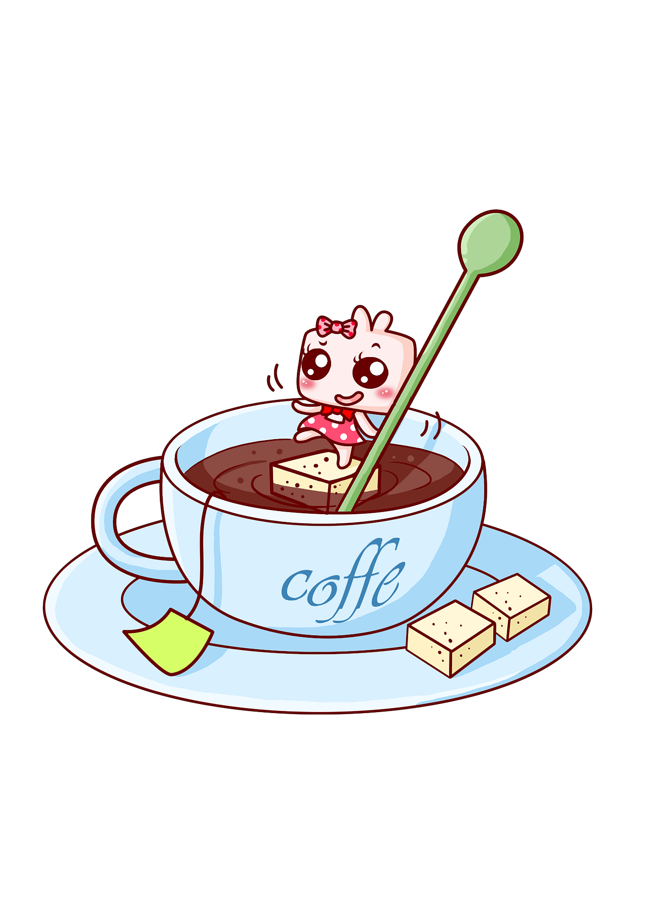 喝咖啡上癮（圖ZNzM1NTQ0MA==） - 商業(yè)插畫 - 站酷設(shè)計(jì)師redflowers原創(chuàng)素材 - 站酷ZCOOL