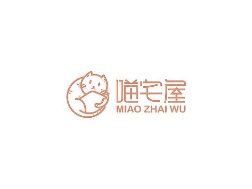 和风小标一枚~喵宅屋品牌Logo设计