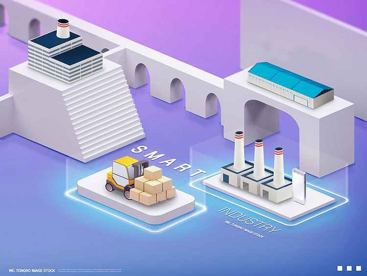 高科技创新制造业智能工业4.0自动化机械海报ps设计
