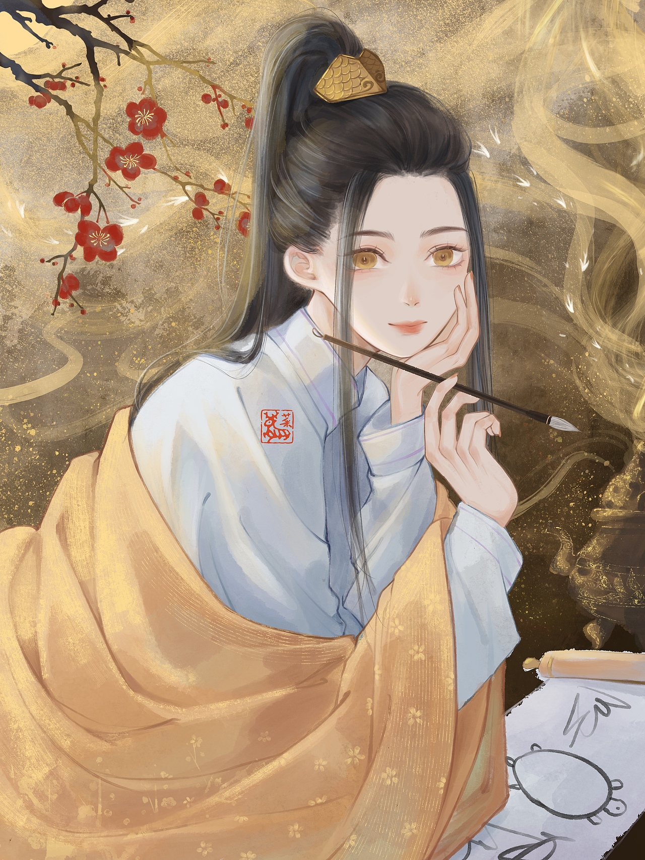 古风绘制（图ZMzI1MTYwNjE2） - 商业插画 - 站酷设计师菜芽子让我安静的原创素材 - 站酷ZCOOL