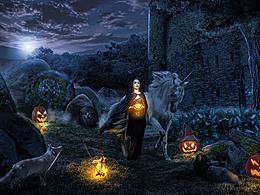 冷色系合成海报