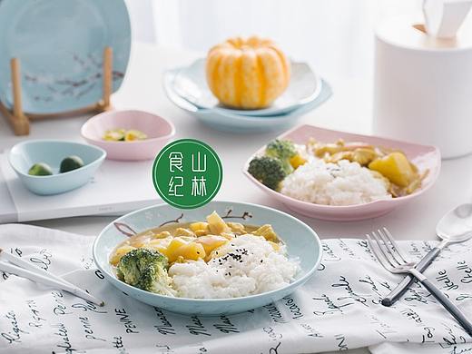 樱花餐具和咖喱饭
