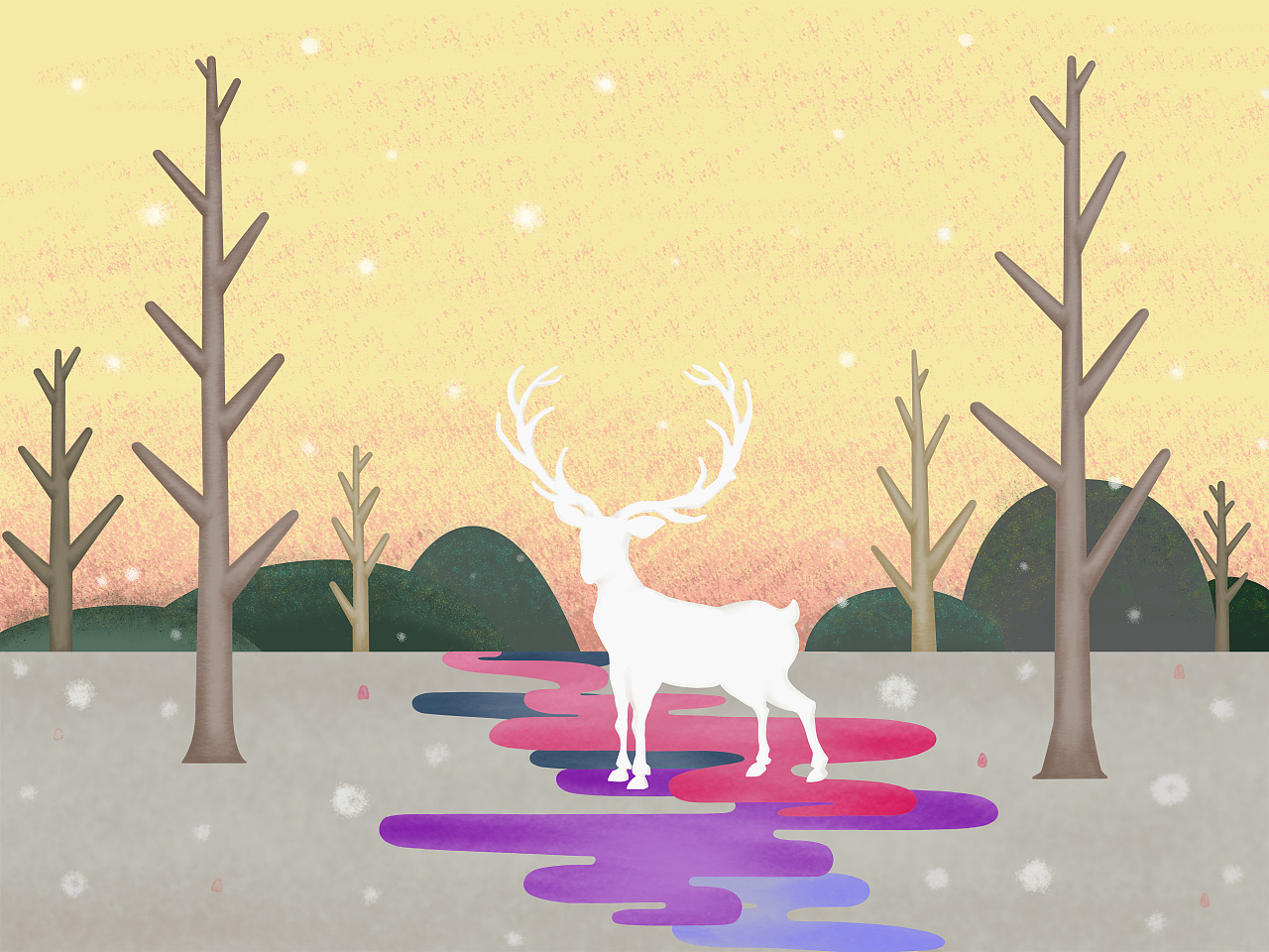 麋鹿（图ZMTM4ODk4OTg4） - 创作习作 - 站酷设计师一条沙丁鱼原创素材 - 站酷ZCOOL