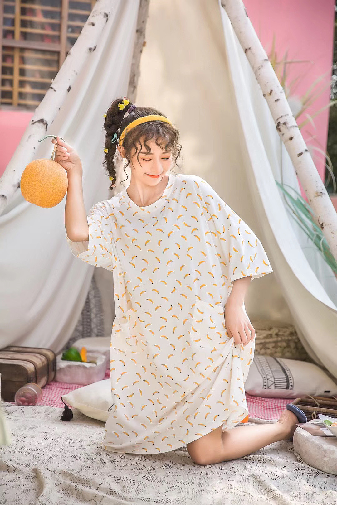 睡衣家居服睡裙衬衫短袖T恤休闲家居套装模特拍摄拍照（图ZMjAzOTExNTU2） - 人像摄影 - 站酷设计师北斗摄影原创素材 - 站酷ZCOOL