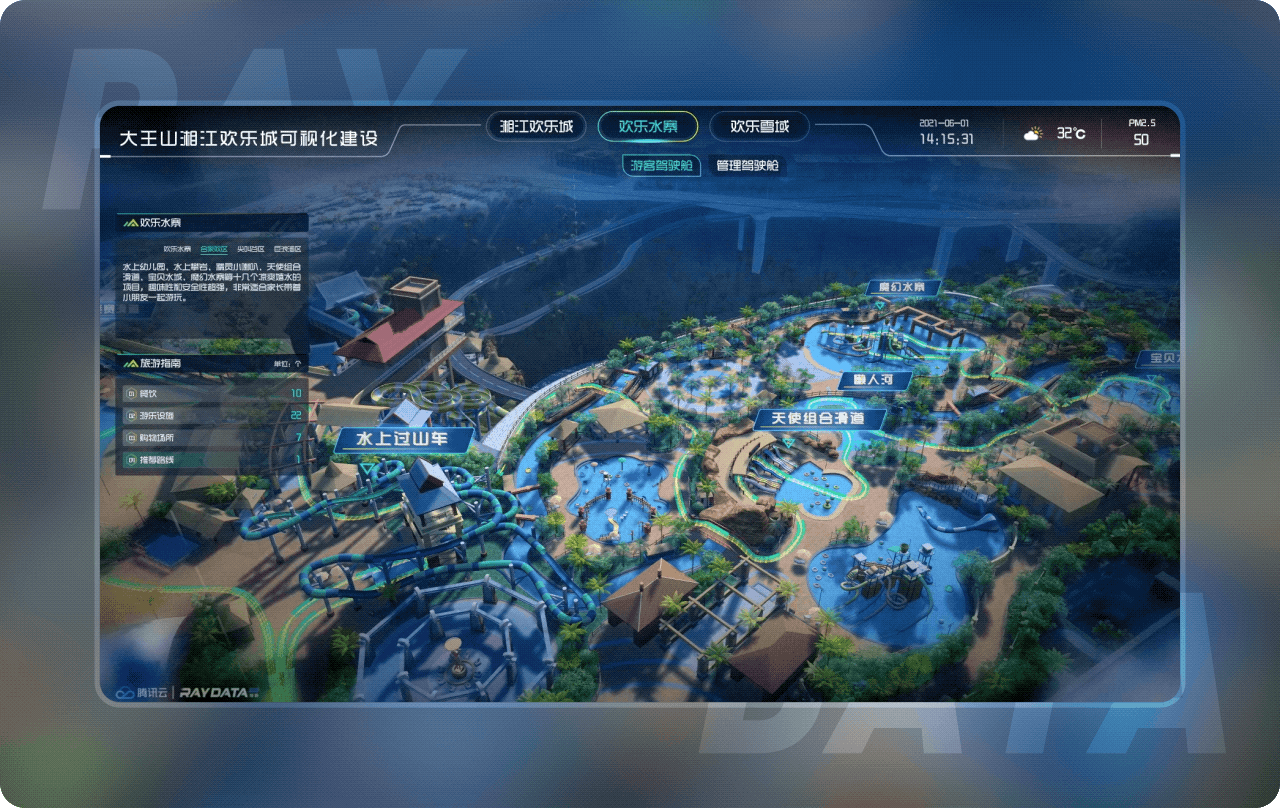 湘江欢乐城数据可视化系统（图ZMjg4MzgzODk2） - 其他UI - 站酷设计师RayData实验室原创素材 - 站酷ZCOOL