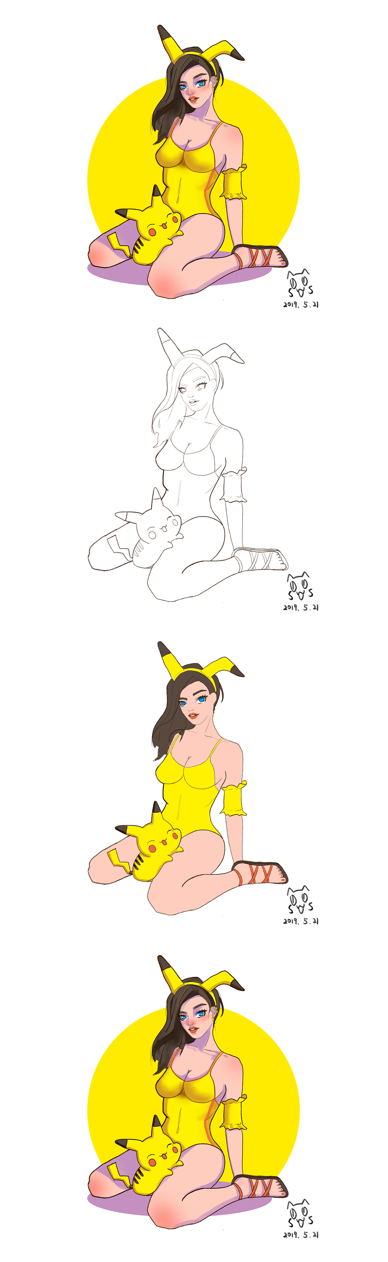 比卡丘同人（图ZMTU5MzAyMjQ0） - 创作习作 - 站酷设计师人不会变成鱼原创素材 - 站酷ZCOOL