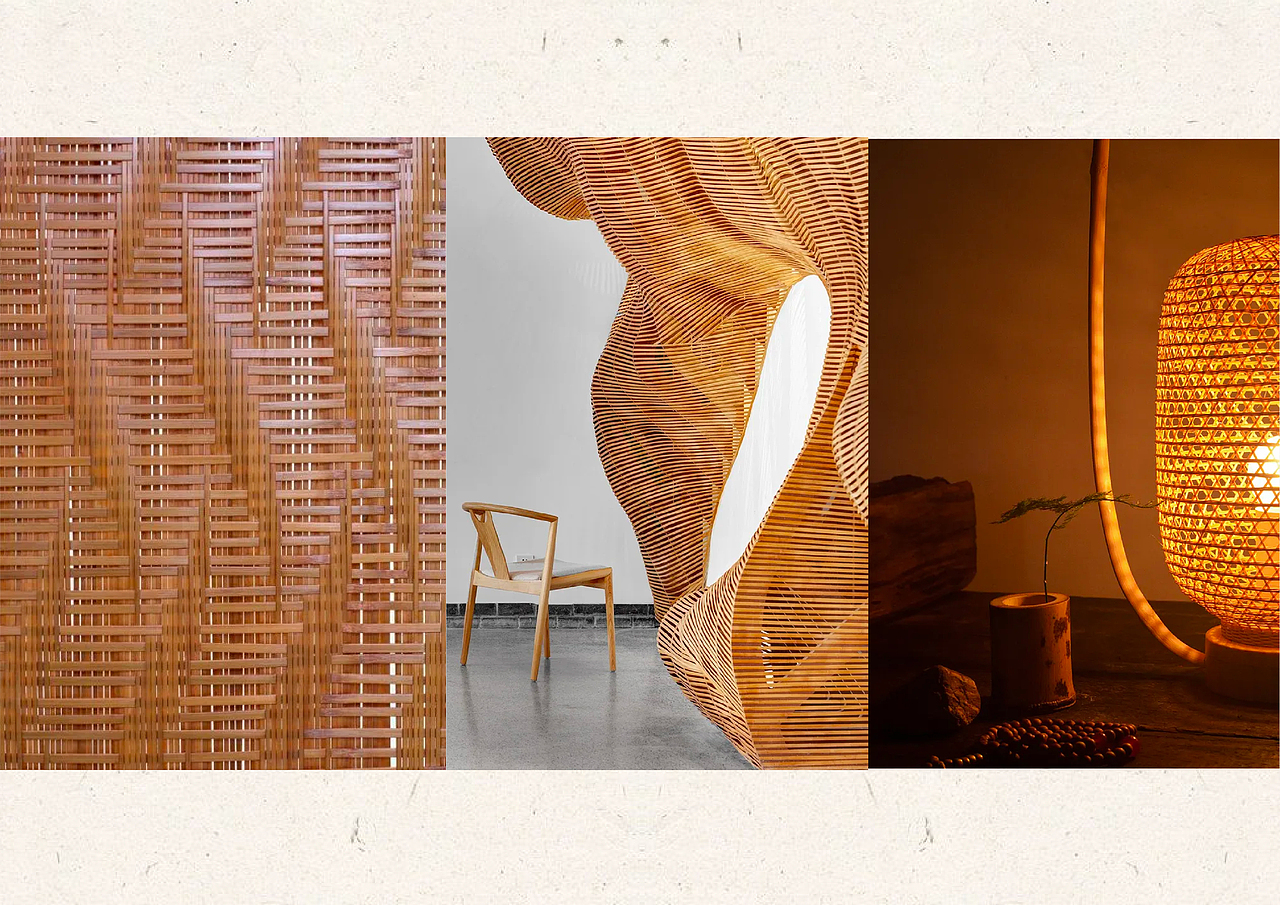 原创女包系列设计竹编元素 -《纵横》